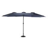 ZNTS 14.8 Ft Double Sided Outdoor Umbrella Rectangular Large with Crank W640140332