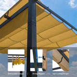 ZNTS Outdoor Retractable Pergola with Weather-Resistant Sun Shade Canopy, Aluminum Pergola Gazebo for W1859110170