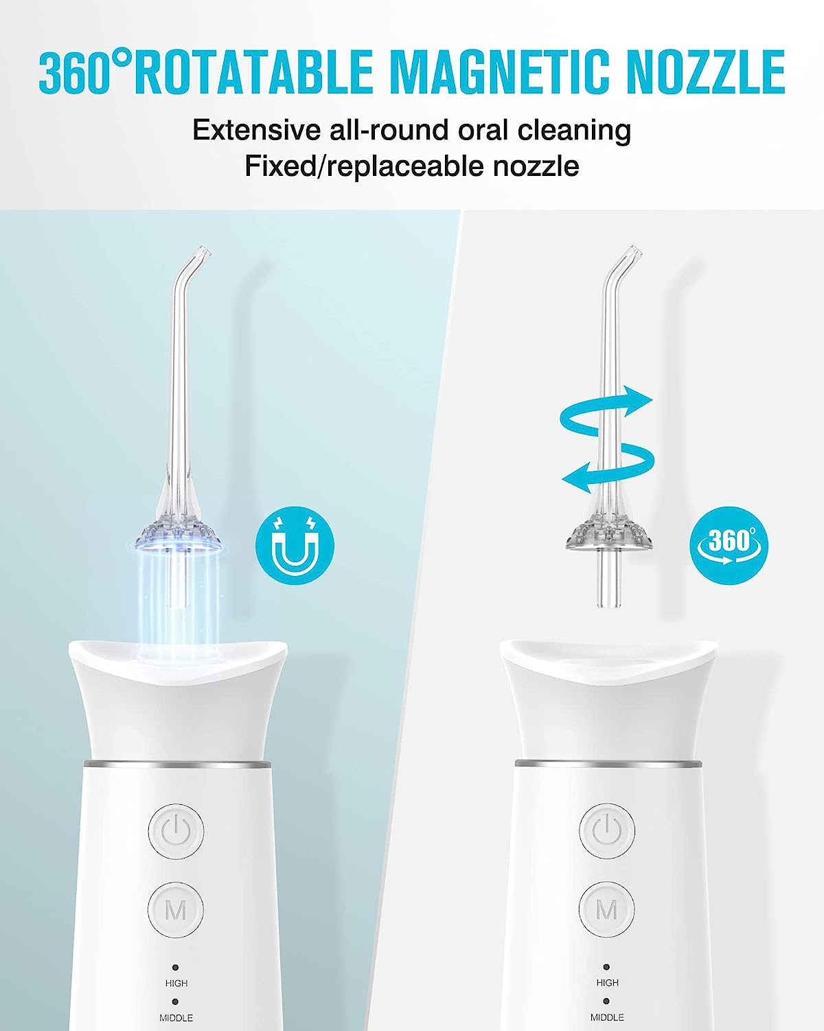 ZNTS Water Dental Flosser Cordless with Magnetic Charging for Teeth Cleaning, Nursal 7 Clean Settings 25805733