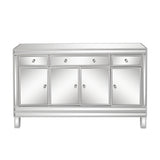 ZNTS Mirrored Finish Glass TV STAND with 3-Drawers 4 doors cabinet for Living Room 24189126