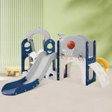 ZNTS Toddler Slide and Swing Set 8 in 1, Kids Playground Climber Slide Playset with Basketball Hoop PP321361AAC