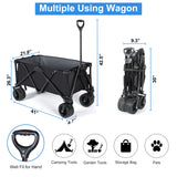 ZNTS Wagons Cart Heavy-Duty Folding PRO, 265 lbs Collapsible Carts with Wheels, Large Capacity, Outdoor W1134126856