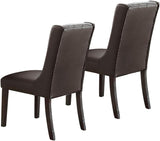 ZNTS Modern Faux Leather Espresso Tufted Set of 2 Chairs Seat Chair Birch veneer MDF Kitchen HSESF00F1501