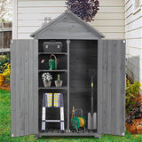 ZNTS Outdoor Storage Cabinet, Garden Wood Tool Shed, Outside Wooden Shed Closet with Shelves and Latch W142291651