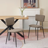 ZNTS Dining Room Chairs Set of 2, Modern Comfortable Feature Chairs with Faux Plush Upholstered Back and W117094373