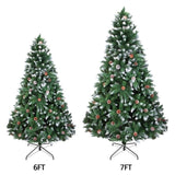 ZNTS Christmas Tree 6FT 920 Branches Flocking Spray White Tree Plus Pine Cone 60548961