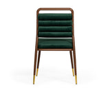 ZNTS Modrest Biscay Modern Dark Green & Walnut Steel Dining Chair B04961337