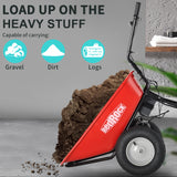 ZNTS RedRock Wheelbarrow Utility Cart Electric Powered 24V DC 180W AGM Battery 330lbs Max ET295652RED