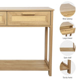 ZNTS Console with 2 Drawers, Sofa, Entryway with open Storage Shelf, Narrow Accent W167382610
