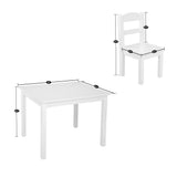 ZNTS Kids Wood Table & 4 Chairs Set White 68673112