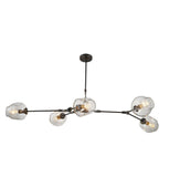 ZNTS 5-Globe Bubble Chandelier MD8080-5-GOLD-CLEAR-HOR