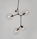 ZNTS 5-Globe Bubble Chandelier MD8080-5-GOLD-CLEAR-HOR