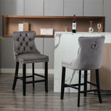 ZNTS A&A Furniture,Contemporary Velvet Upholstered Barstools with Button Tufted Decoration and Wooden W114342030