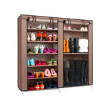ZNTS Double Rows 9 Lattices Combination Style Shoe Cabinet Coffee 79287791