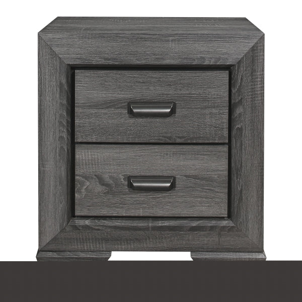 ZNTS Gray Finish 1pc Nightstand of 2x Drawers Wooden Bedroom Furniture Contemporary Design Rustic B011118701