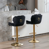 ZNTS A&A Furniture,Swivel Bar Stools Set of 2, Velvet Counter Height Adjustable Barstools, Dining Bar W114364646
