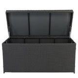 ZNTS Simple And Practical Outdoor Ratton Deck Box Storage Box Black Four-Wire 93424533