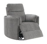 ZNTS ACME Sagen Glider Recliner w/Swivel, Charcoal Chenille LV01879