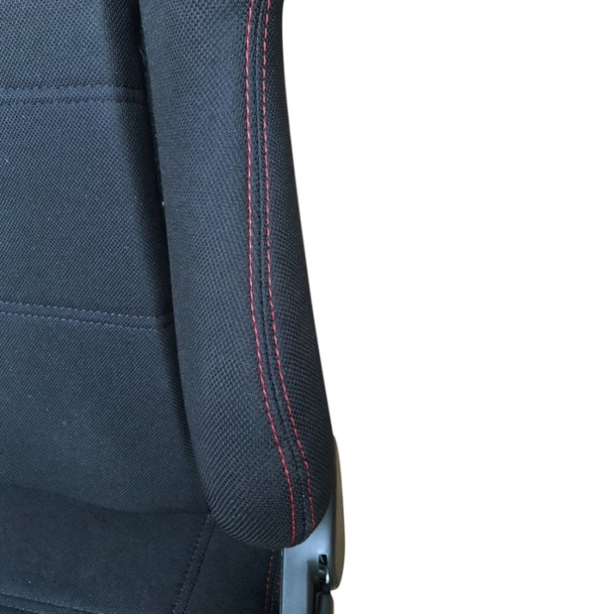 ZNTS 2pcs Left Right Reclinable Sports Bucket Racing Seats Red Stitch Black Cloth 01924813