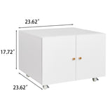 ZNTS Office furniture Copier Cabinet white 2 door steel copier stand mobile pedestal file Printer Stand W124757932