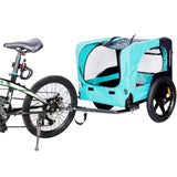 ZNTS Light Green Foldable Pet Jogging Stroller Dog Carriers Bicycle Trailer Pet Dog Cat Bike Trailer W136458011