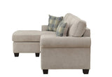 ZNTS Transitional Design Sectional Sofa 1pc Reversible Sofa Chaise with 2 Pillows Sand Color Microfiber B01153763