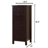 ZNTS Transitional Espresso Compact Design 5-Drawer Chest Bedroom / Small Living Space Chest of drawers B011P163369