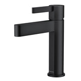 ZNTS Single Handle Single Hole Bathroom Faucet in Matte Black W1626130677