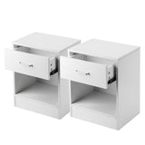 ZNTS 2pcs Night Stands with Drawer White 60343412