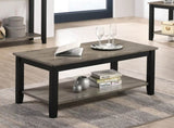 ZNTS Coffee Table With Open Shelf In Dark Brown And Grey SR016384