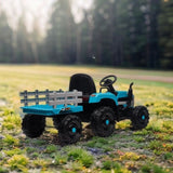 ZNTS Ride on Tractor with Trailer,12V Battery Powered Electric Tractor Toy w/Remote Control,electric car W1396104251