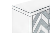 ZNTS Storage Cabinet with Mirror Trim and M Shape Design, Silver,for Living Room, Dining Room, Entryway, W1445103594