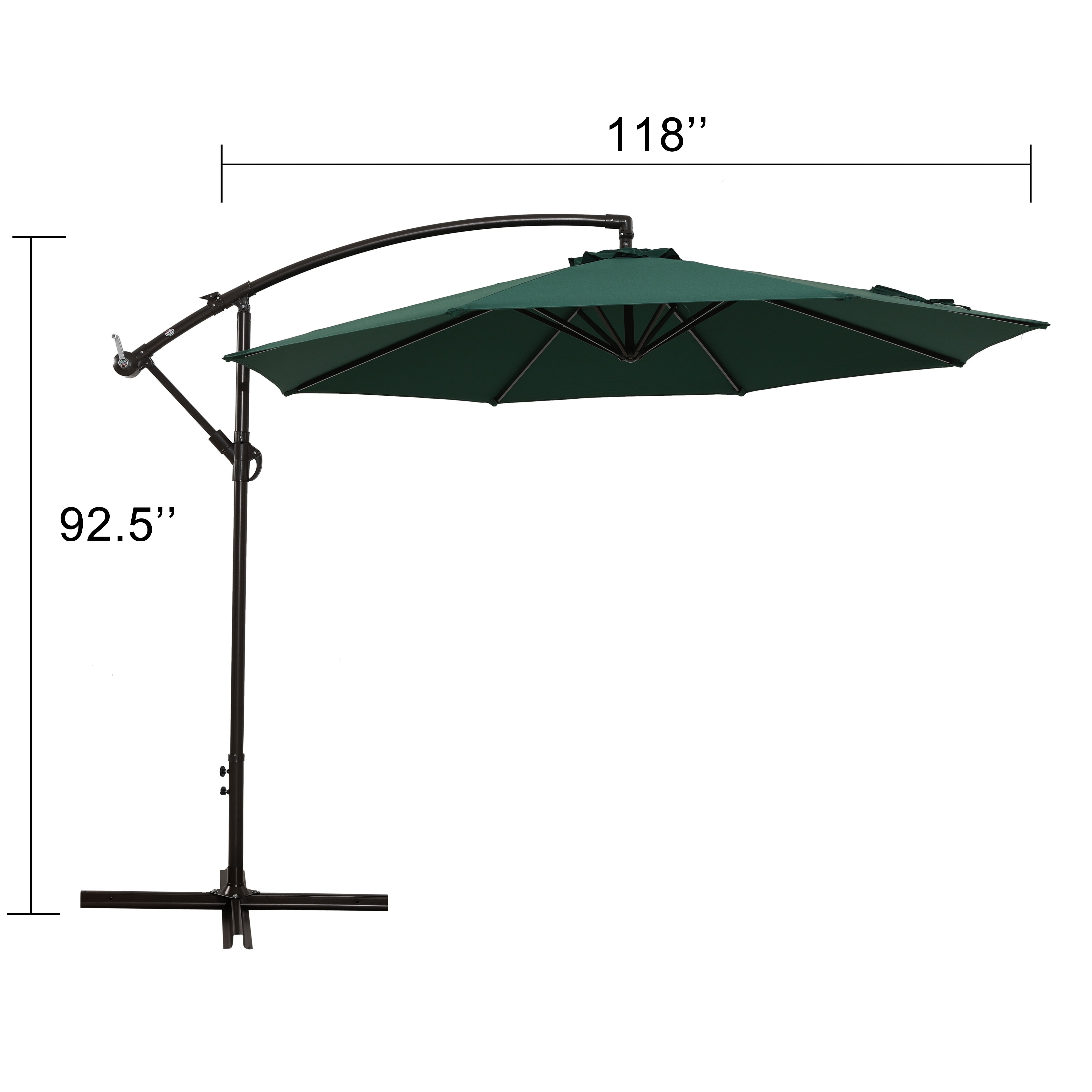 ZNTS 10FT Outdoor Table Market Patio Umbrella for Garden, Deck, Backyard and Pool UMB-10FT-DG