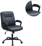 ZNTS Relax Cushioned Office Chair 1pc Black Upholstered Seat back Adjustable Chair Comfort HS00F1680-ID-AHD