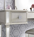 ZNTS Mirrored Vanities Desk with Drawers, Bedroom Makeup Vanity Table Set with Mirror and Stool, Flip Up W2170140324