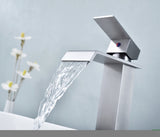 ZNTS Waterfall Spout Bathroom Faucet,Single Handle Bathroom Vanity Sink Faucet W928106428