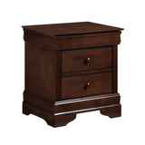 ZNTS Louis Philippe Style 1pc Nightstand of Drawers Brown Cherry Finish Okume Veneer Bedroom Furniture B01153390