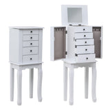 ZNTS Standing Jewelry Armoire with Mirror, 5 Drawers & 8 Necklace Hooks, Jewelry Cabinet Chest with Top 57172221