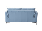 ZNTS ACME Mesut Loveseat, Light Blue Top Grain Leather & Black Finish LV02388