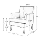 ZNTS Lapithae Armchair with Solid Wooden Legs and Nailhead Trim W1137141192