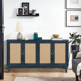 ZNTS Handcrafted Premium Grain Panels,Rattan Sideboard Buffer Cabinet,Accent Storage Cabinet With 4 W144583482
