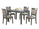 ZNTS 5pc Dining Room Set Dining Table w wooden Top Cushion Seats Chairs Kitchen Breakfast Dining room B011118994