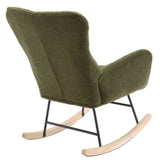 ZNTS Nursery Rocking Chair, Teddy Upholstered Glider Rocker, Rocking Accent Chair with High Backrest, W1372138709