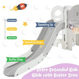 ZNTS Kids Slide Playset Structure 9 in 1, Freestanding Spaceship Set with Slide, Arch Tunnel, Ring Toss, PP319755AAE