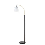 ZNTS Arched Metal Floor Lamp with Frosted Glass Shade B03596591