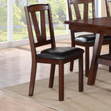 ZNTS Black PU Upholstered Counter Height Dining Chairs, Dark Walnut, Set of 2 SR011331