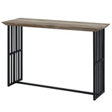 ZNTS ACME Zudora Sofa Table, Antique Oak & Black Finish LV01753