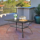 ZNTS 60*38*28.5in Iron With Umbrella Hole Patio Bar Table Black 15801327
