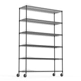 ZNTS 6 Tier Wire Shelving Unit, 6000 LBS NSF Height Adjustable Metal Garage Storage Shelves with Wheels, W155079890