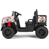 ZNTS Power Electric 2-Seater Kids Ride On Truck Tractor w/Trailer 3 Speed RC Pink 44723791